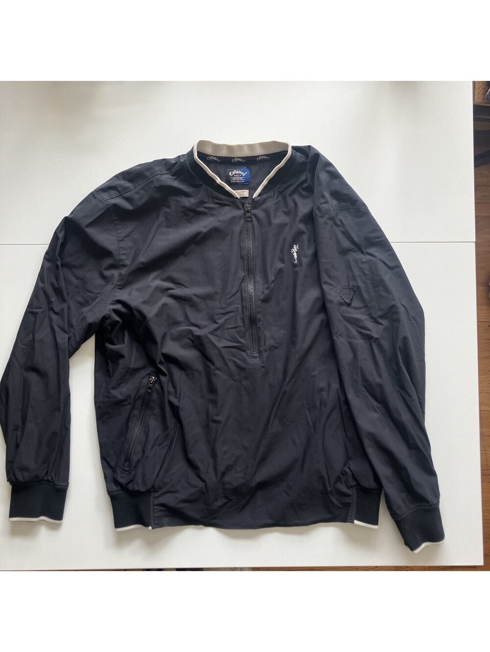 Vintage Calloway Golf Outerwear Nylon Logo 1/2 Zip Sz Large Dadcore